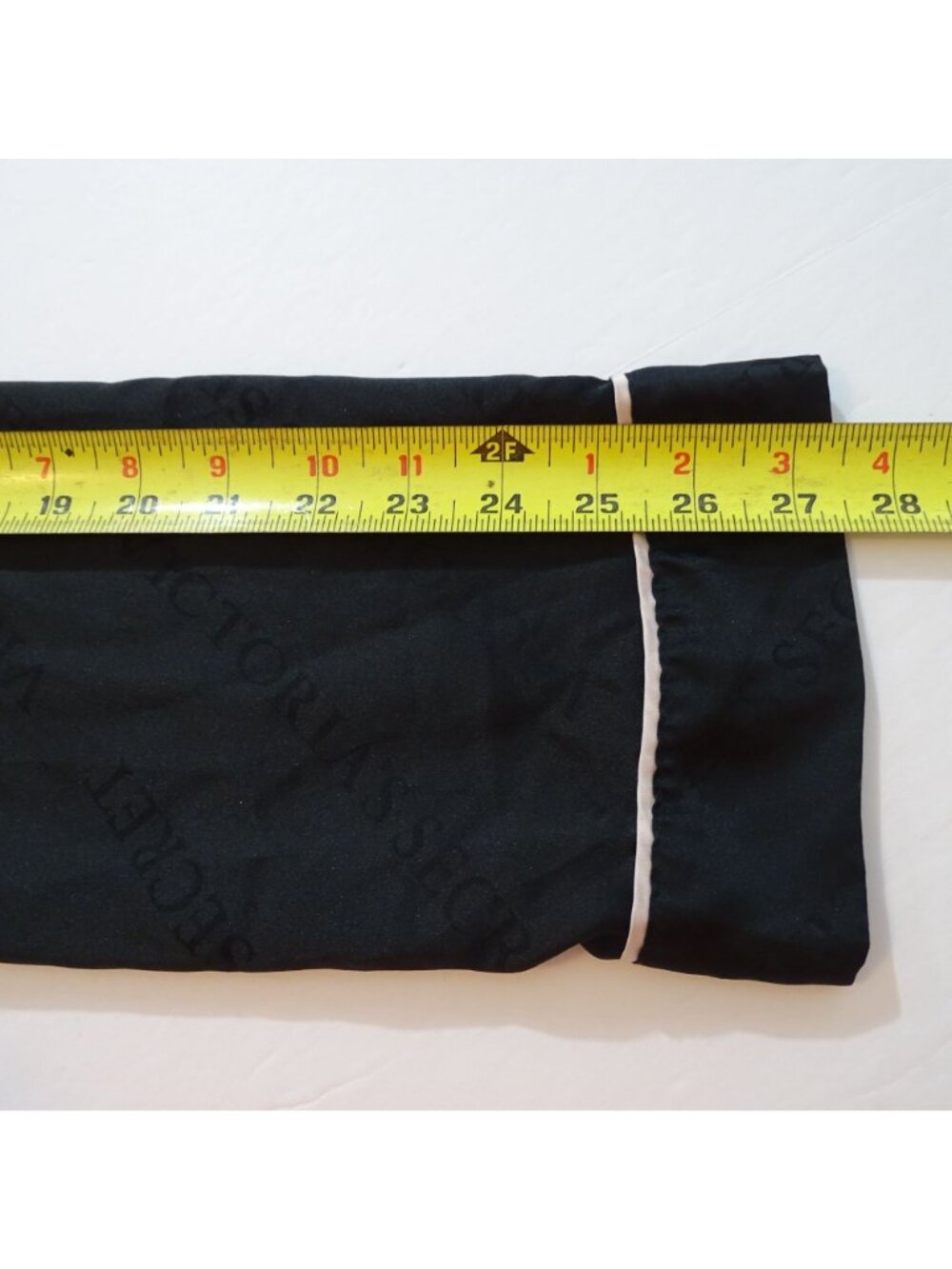 Victorias Secret 2 pc Black Pajama Set Satin Logo Jacquard Size XS Long Sleeve - Picture 13 of 16